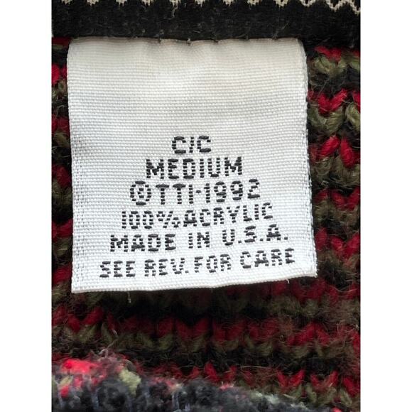 Croquet Club Womens M Red/Fall Holiday Plaid Knit Mock Neck Vintage Sweat - Picture 4 of 6